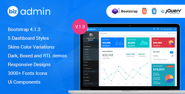 Bizadmin - Multipurpose Bootstrap 4 Admin Template + UI Kit