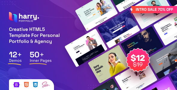 Harry - Creative HTML5 Template for Personal Portfolio & Agency + RTL