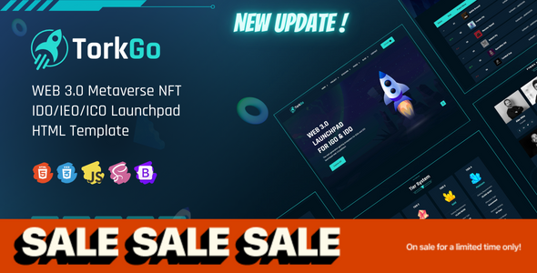Torkgo - Web 3 Metaverse IDO, ICO, NFT Launchpad HTML Template