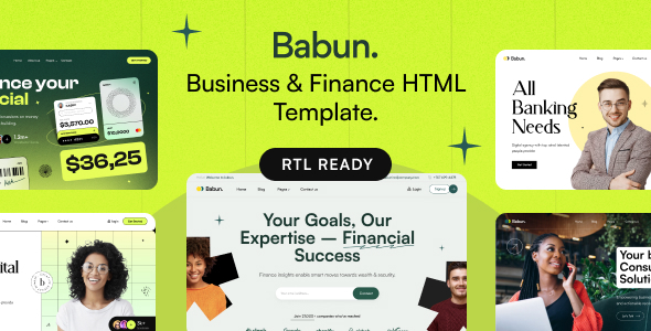 Babun - Business and Finance Responsive HTML5 + RTL Template