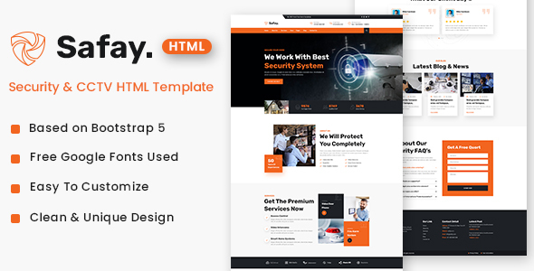 Safay - Security and CCTV HTML Template