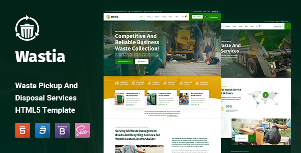 Wastia - Waste Collection and Disposal Service HTML5 Template