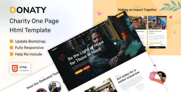 Donaty - 慈善登陆页面 HTML 模板