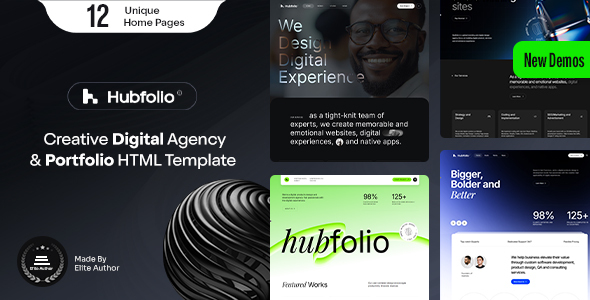 Hubfolio v1.0.1 - 数字代理和作品集模板