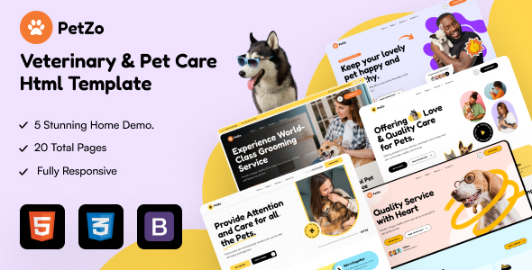 PetZo - Veterinary and Pet Care HTML Template