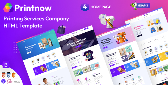 Printnow - Printing Service Company HTML Template