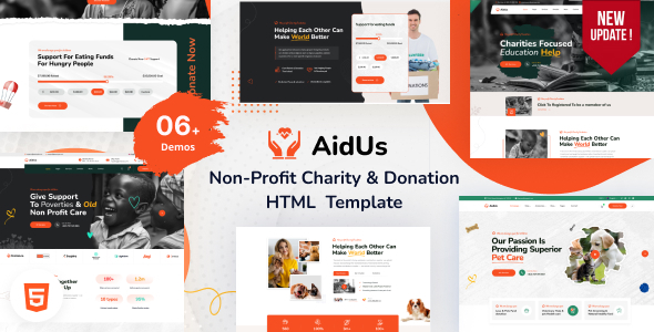 AidUs - Fundraising and Charity HTML Template