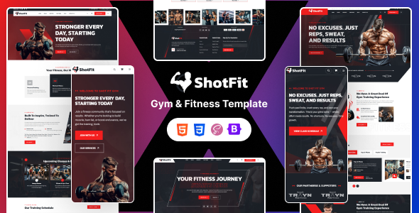 Shotfit - Gym and Fitness Coach HTML Template