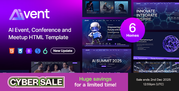 AIvent - AI Events, Conferences and Meetups HTML Template