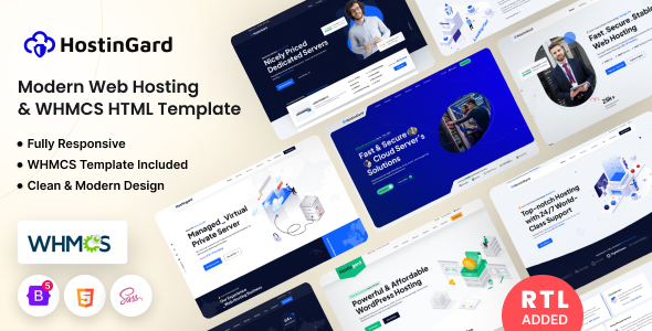 Hostingard v1.6.0 - Web Hosting HTML Template with WHMCS