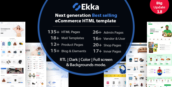 Ekka v3.7 - Ecommerce HTML Template + Admin Dashboard