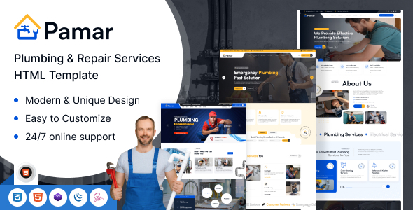Pamar - Plumbing and Repair Services HTML Template