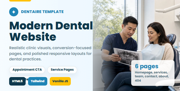 Dentaire Dental Clinic Website Template preview 1