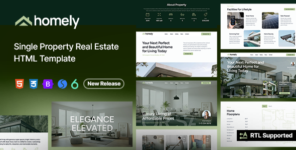 Homely - Single Property Real Estate HTML Template preview 1