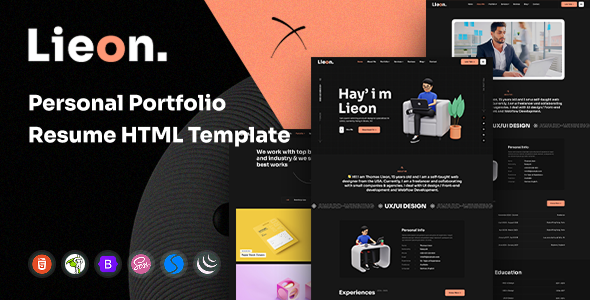 Lieon - Personal Portfolio HTML Template preview 1
