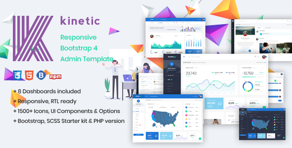 Kinetic - HTML Bootstrap 4 Admin Template preview 1