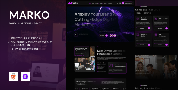 Marko - 数字营销机构 HTML Bootstrap 5 模板 preview 1