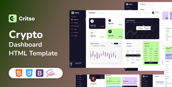 Critso - Crypto Dashboard HTML Template preview 1