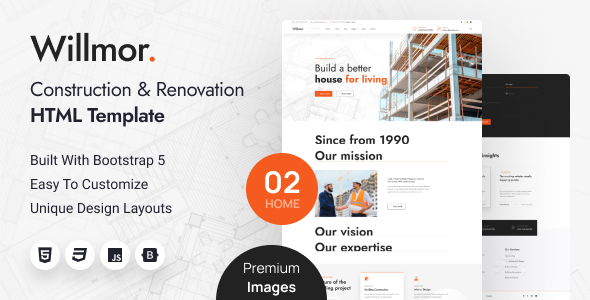 Willmor - Construction & Renovation HTML Template preview 1