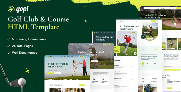 Gopi - Golf Club & Course HTML Template preview 1