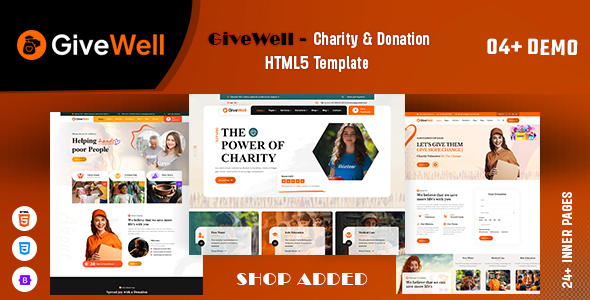 Givewell - 慈善与捐赠 HTML5 模板 preview 1