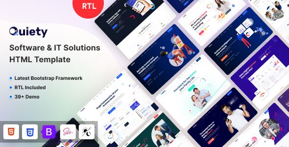 Quiety v7.6.0 – Software & IT Solutions HTML Template preview 1
