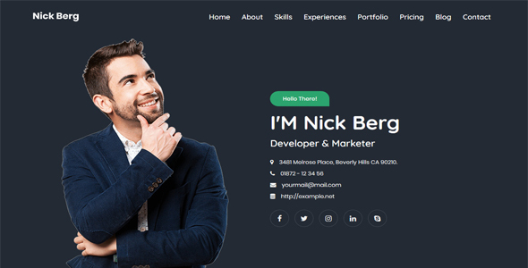 Nick Berg - Personal Portfolio Template preview 1
