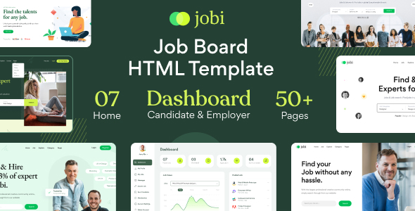 Jobi - Responsive Job Board HTML Template preview 1