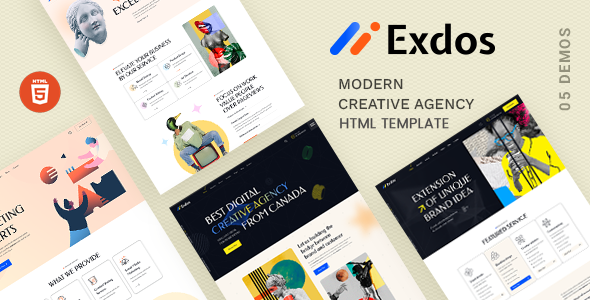 Exdos - 创意机构 HTML 模板 preview 1