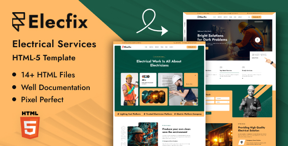 Elecfix - Electrical Services HTML Template preview 1