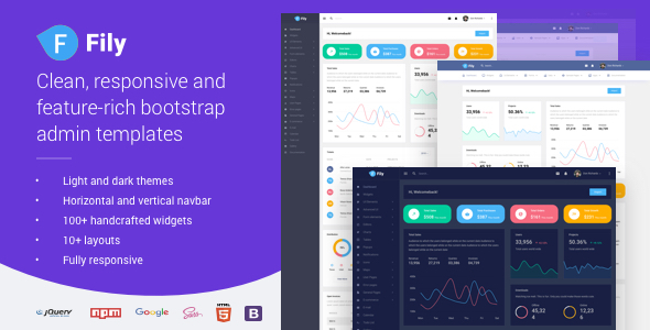 Fily v1.1.1 - 响应式 Bootstrap 5 管理模板 preview 1