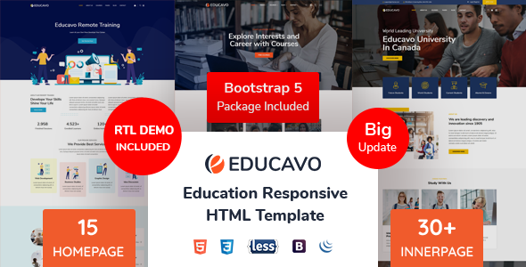 Educavo v1.2 - 教育 HTML 模板 preview 1