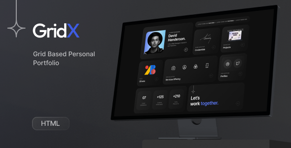 Gridx - Personal Portfolio HTML preview 1