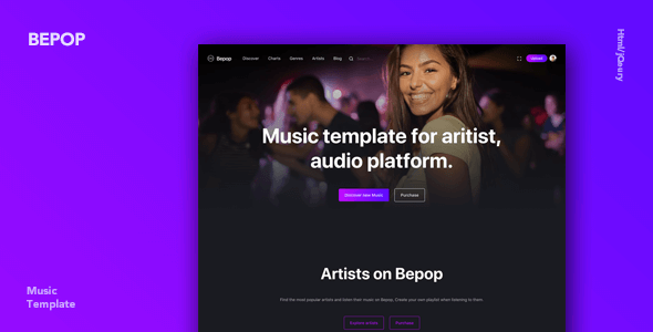 Bepop - Non-stop Music Template preview 1