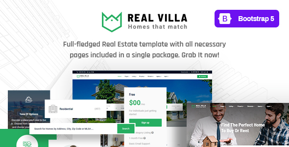 Real Villa - 房地产 HTML5 模板 preview 1