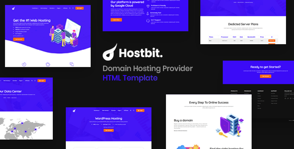 Hostbit – 域名托管提供商 HTML 模板 preview 1