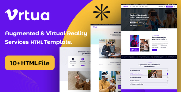 Vrtua - Augmented and Virtual Reality Services HTML Template preview 1