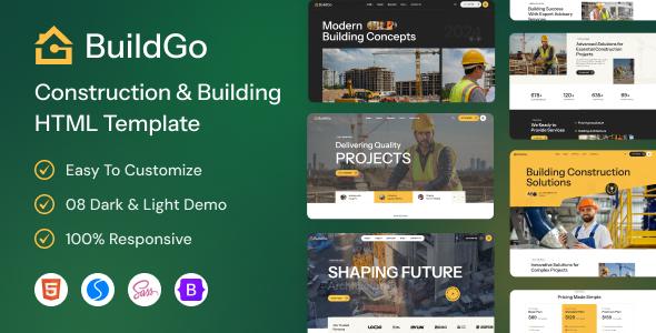 BuildGo - 建造和建造 HTML 模板 preview 1
