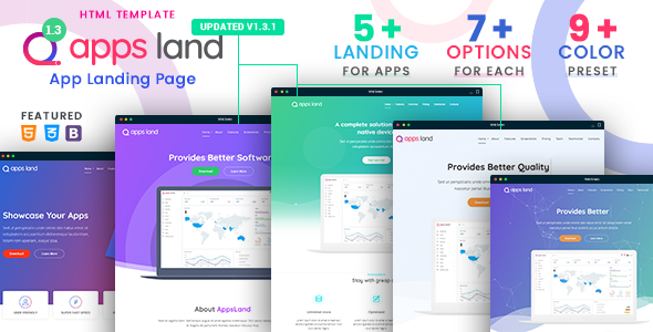 AppsLand v1.3.1 - App Landing Page HTML Template