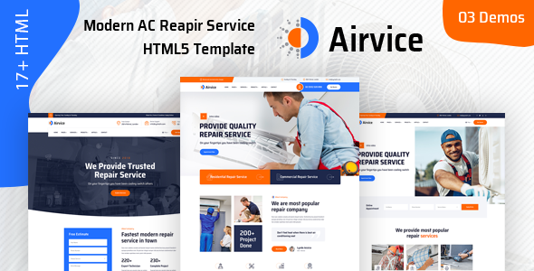 Airvice - Air Conditioning Repair Service HTML5 Template