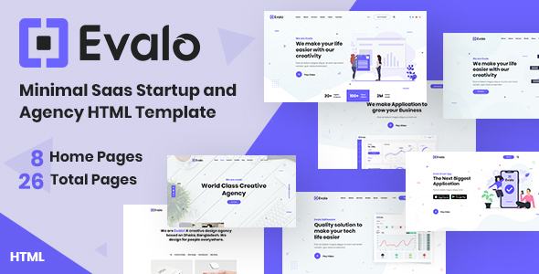 Evalo v1.0 - Minimal SaaS Startup and Agency HTML Template
