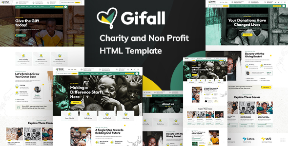 Gifall - Charity Nonprofit HTML Template