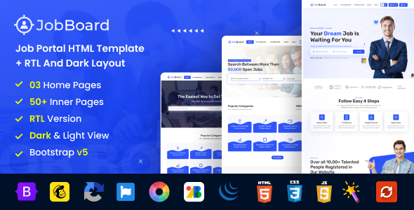 Job Board v3.0.1 - Job Portal HTML Template + RTL