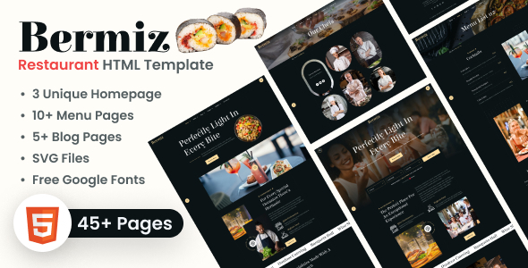 Bermiz - Multipurpose Restaurant & Food Delivery HTML Template