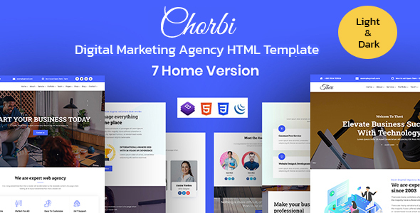 Chorbi - 数字营销机构 HTML5 模板