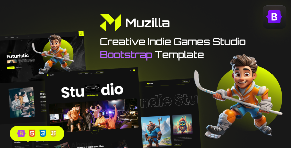 Muzilla - Creative Indie Game Studio Bootstrap 5 Template