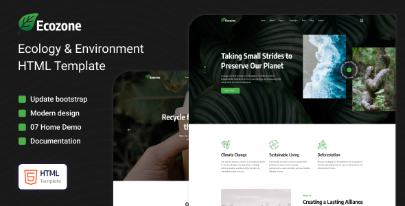 Ecozone - Ecology and Environment HTML Template