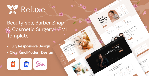 Reluxe - Beauty Spa, Barber Shop, and Cosmetic Surgery HTML Template