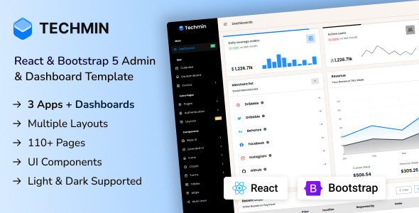 Techmin - Bootstrap UI Kit and Admin Dashboard Template