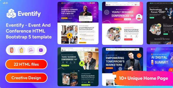 Eventify v2.1.0 - Events & Conference HTML Bootstrap 5 Template